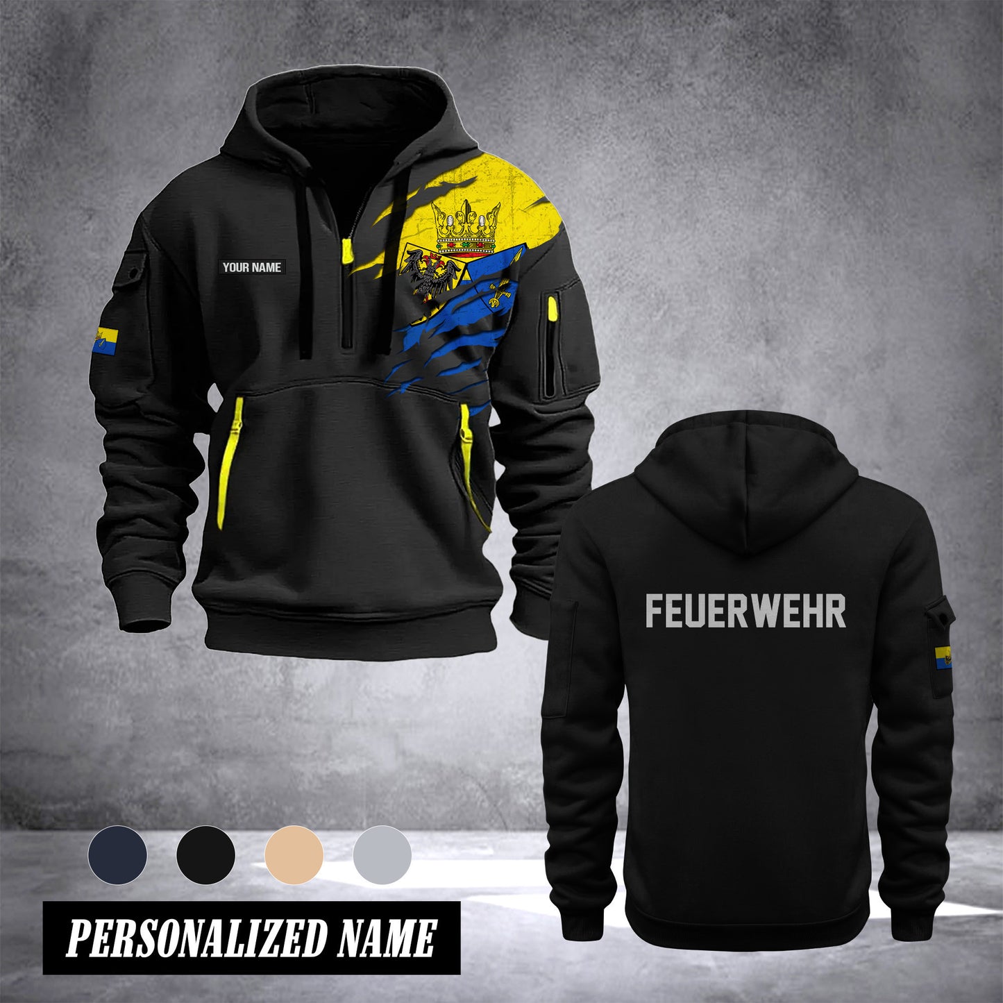Firefighter Essen Germany customize Hoodie Half Zipper 0909