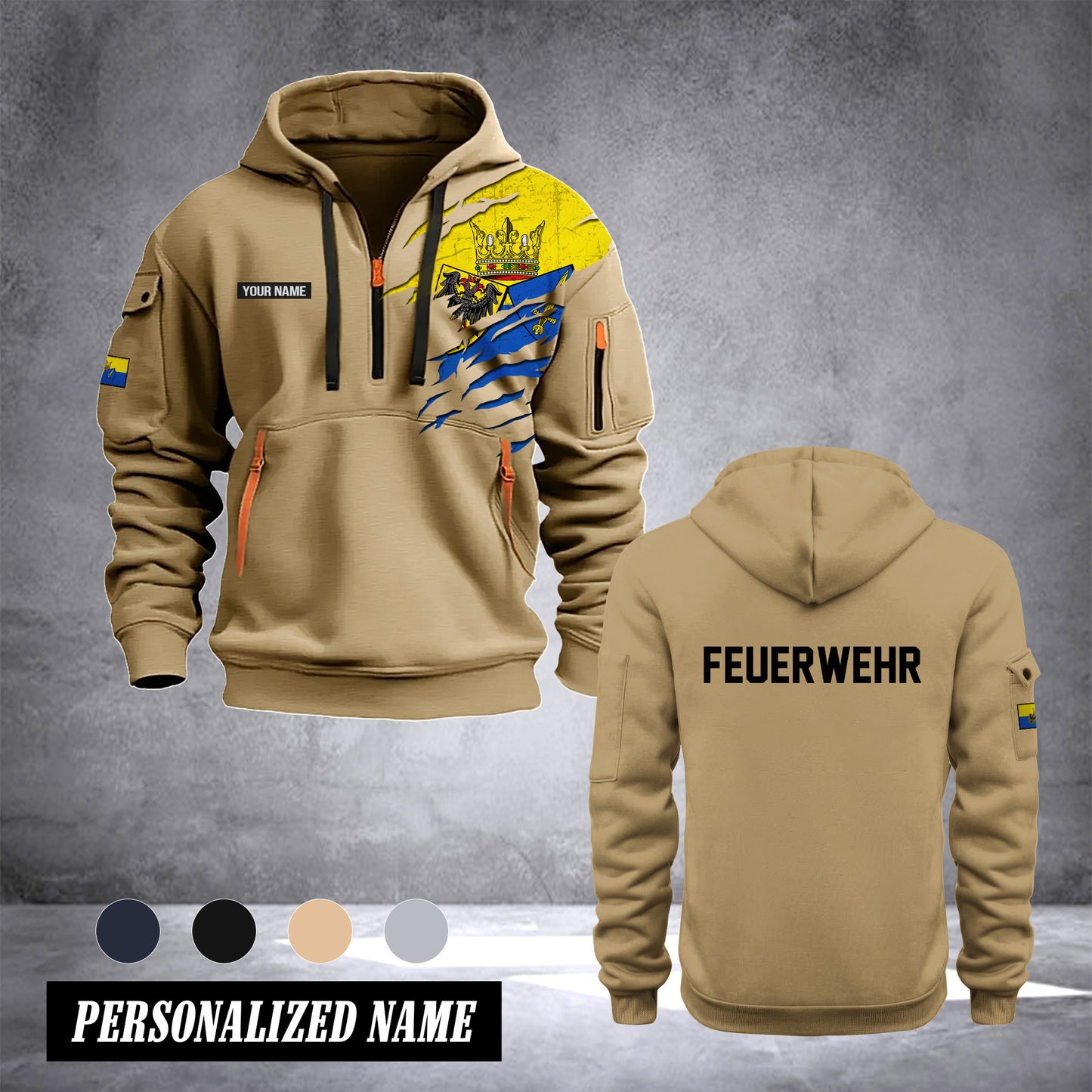 Firefighter Essen Germany customize Hoodie Half Zipper 0909