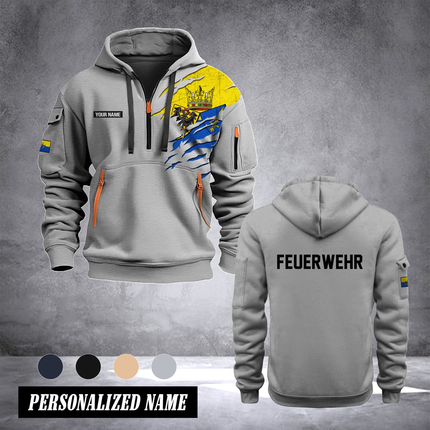 Firefighter Essen Germany customize Hoodie Half Zipper 0909
