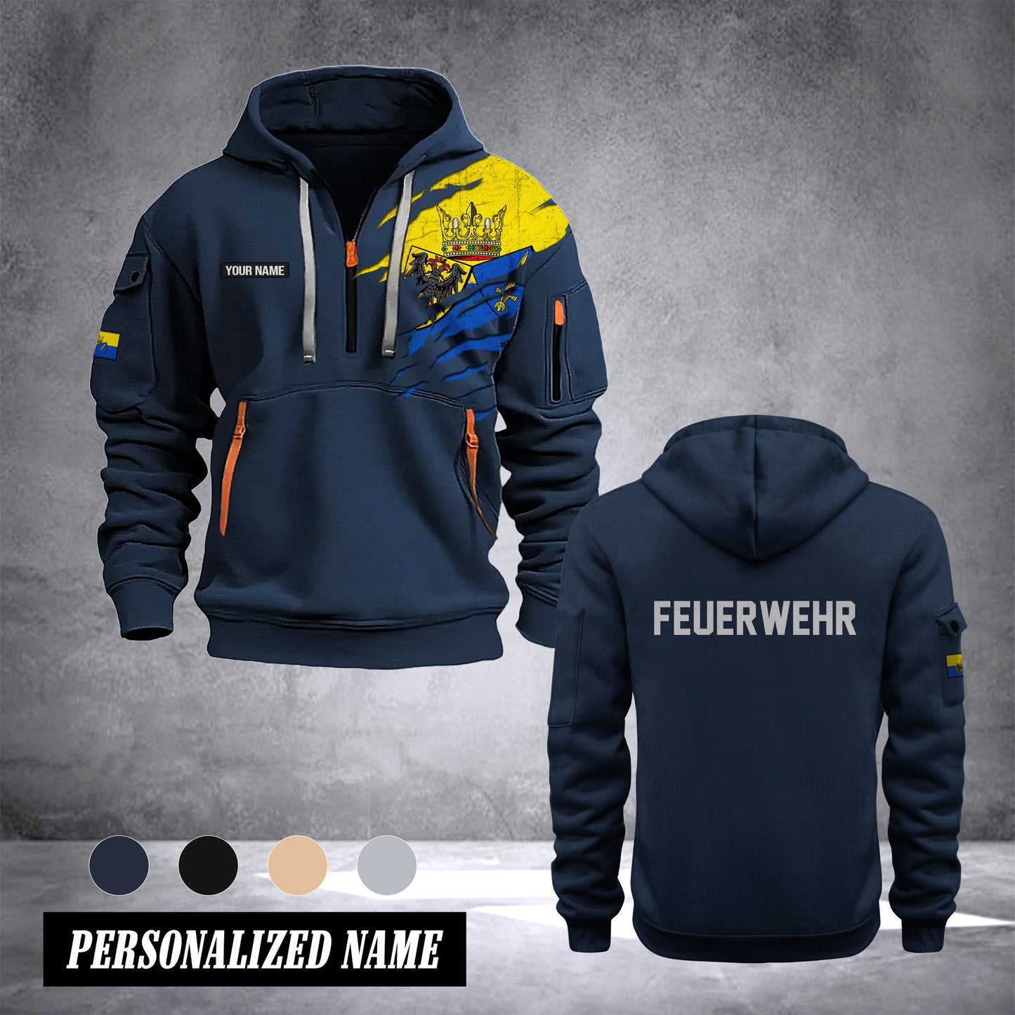 Firefighter Essen Germany customize Hoodie Half Zipper 0909