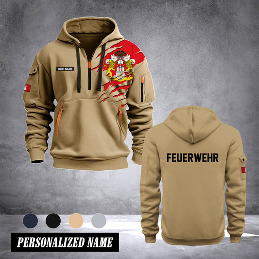 Firefighter Hamburg Germany customize Hoodie Half Zipper 0909