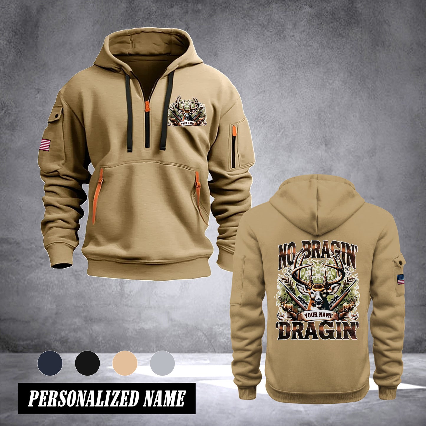 Deer Hunter customize Hoodie Half Zipper 0909