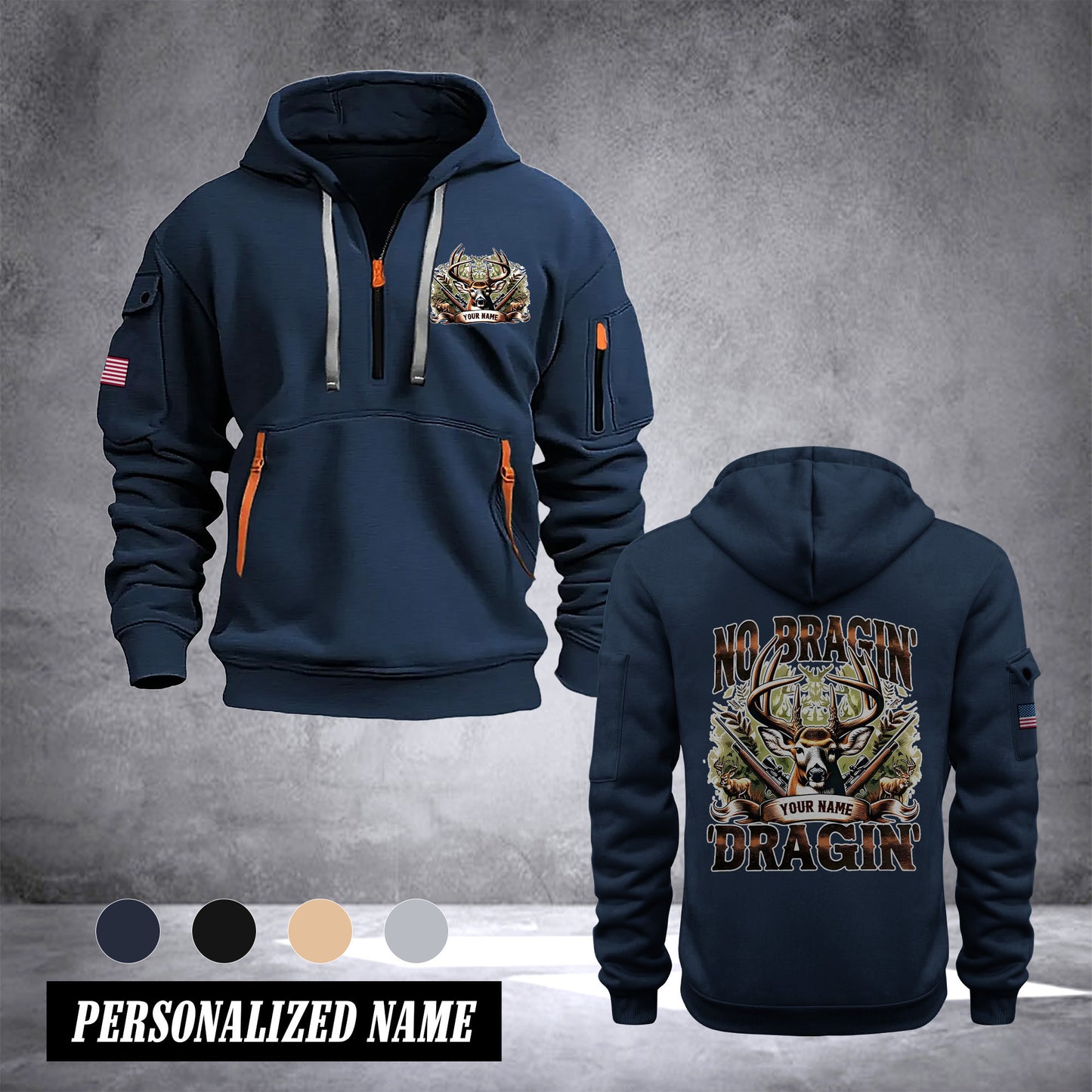 Deer Hunter customize Hoodie Half Zipper 0909