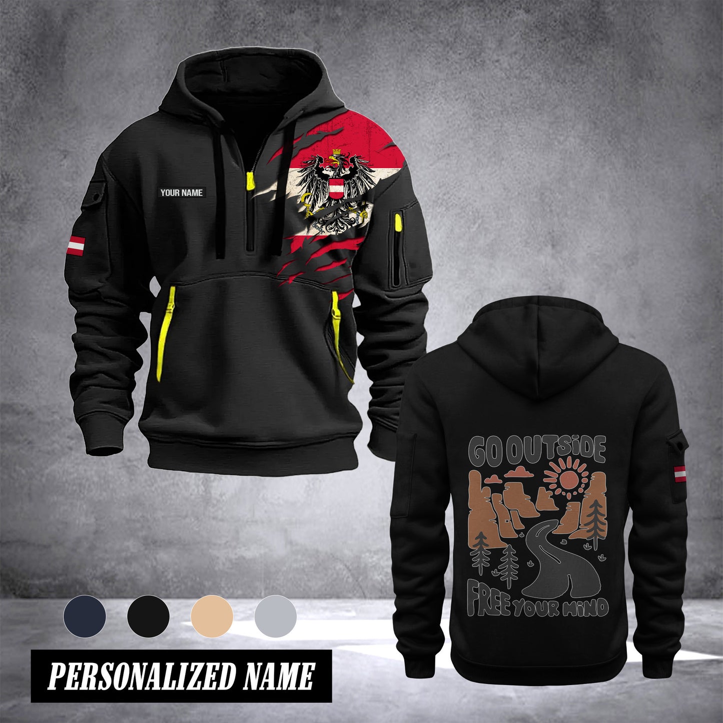 Austria GO OUT SIDE customize Hoodie Half Zipper 0909