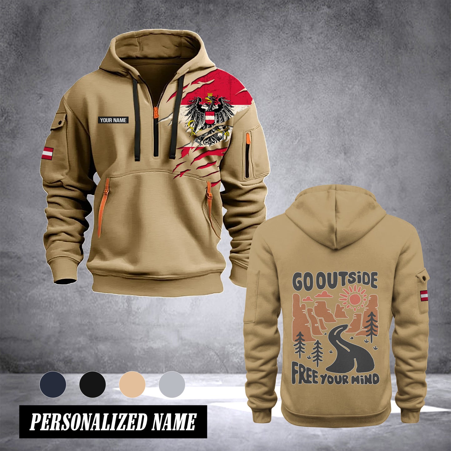 Austria GO OUT SIDE customize Hoodie Half Zipper 0909