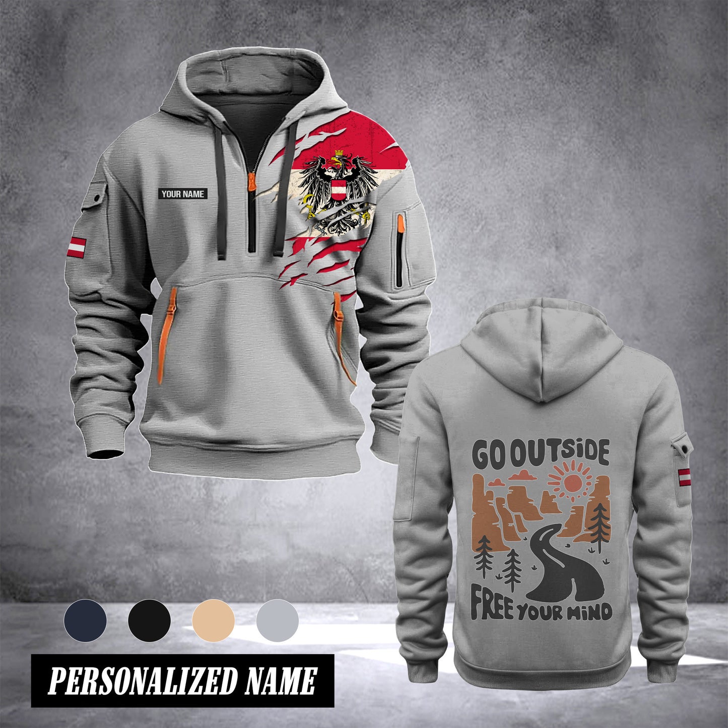Austria GO OUT SIDE customize Hoodie Half Zipper 0909