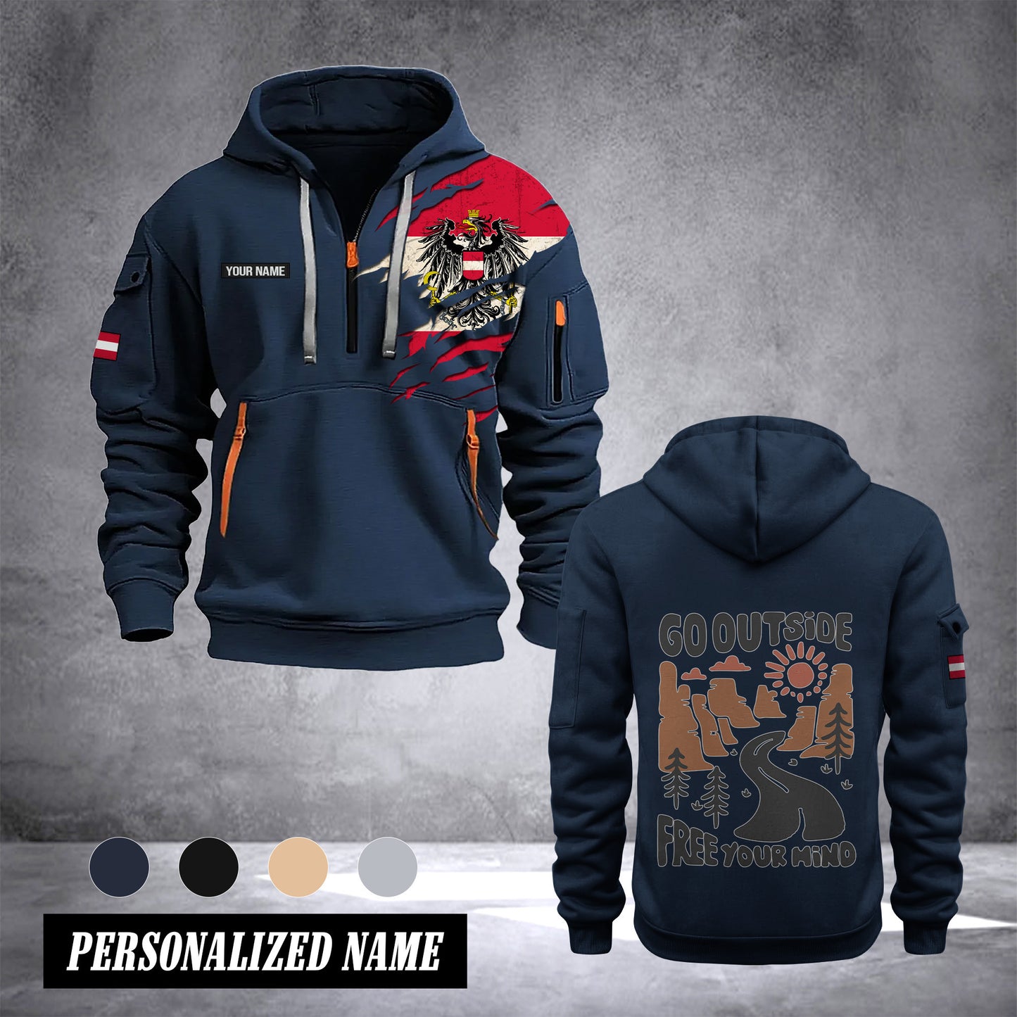 Austria GO OUT SIDE customize Hoodie Half Zipper 0909