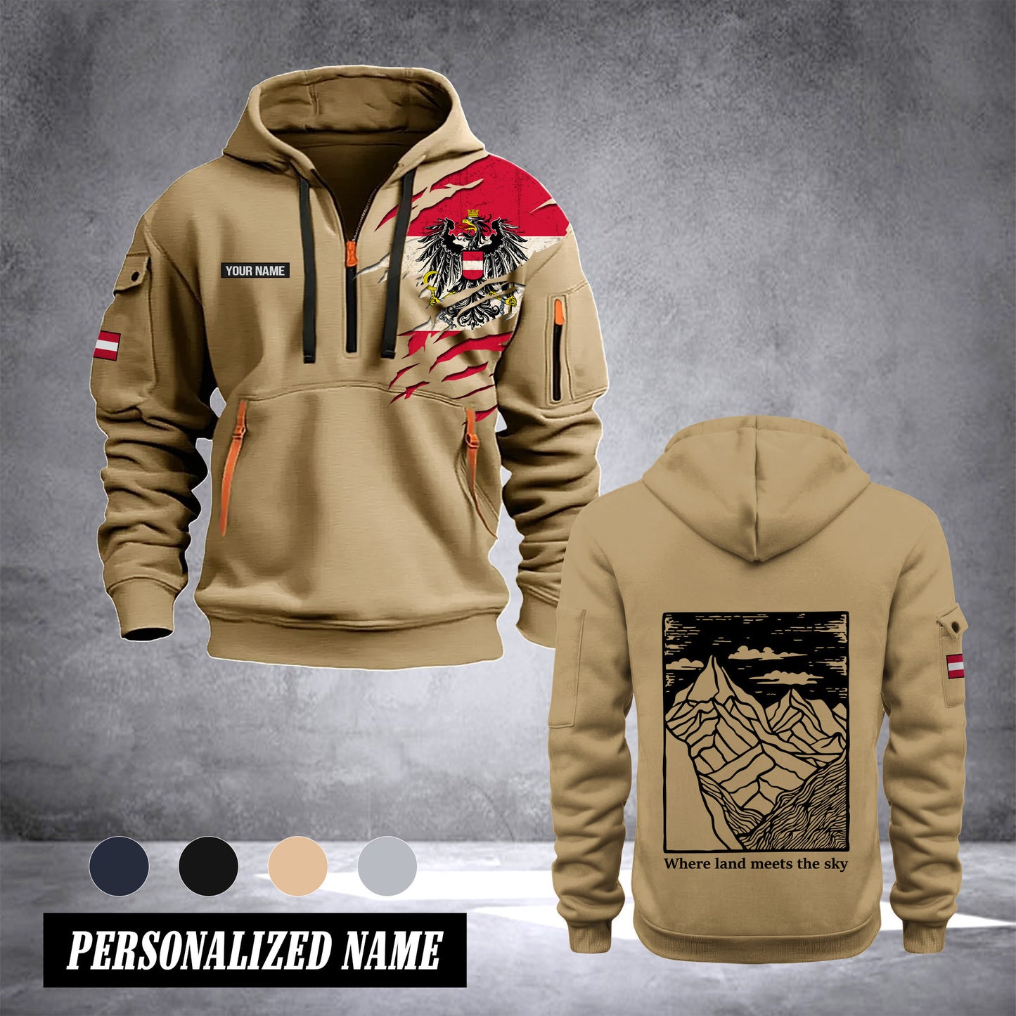 Austria GO OUT SIDE customize Hoodie Half Zipper 09092