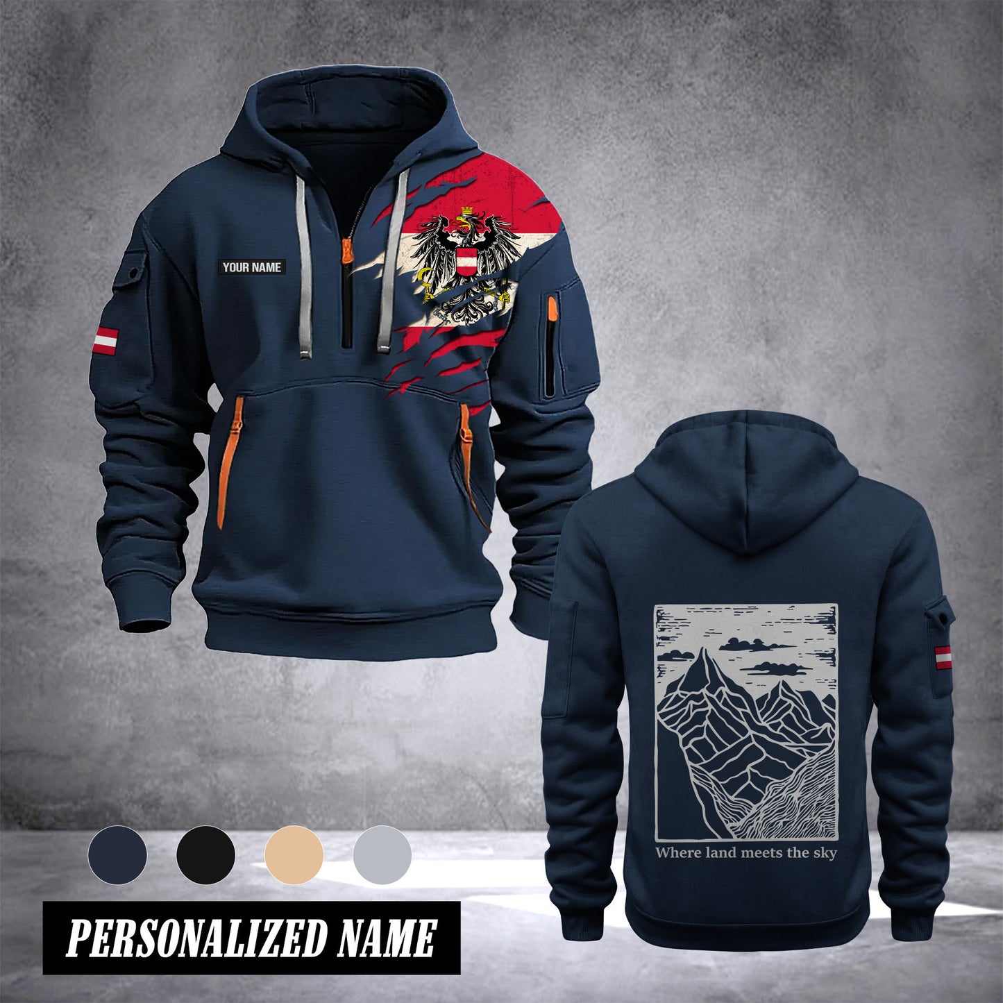 Austria GO OUT SIDE customize Hoodie Half Zipper 09092