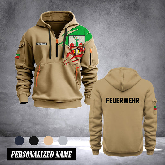 Firefighter Magdeburg Germany customize Hoodie Half Zipper 0909