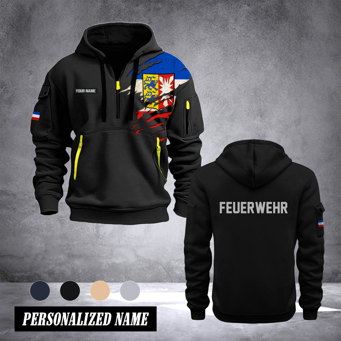 Firefighter Schleswig Holstein Germany customize Hoodie Half Zipper 0909