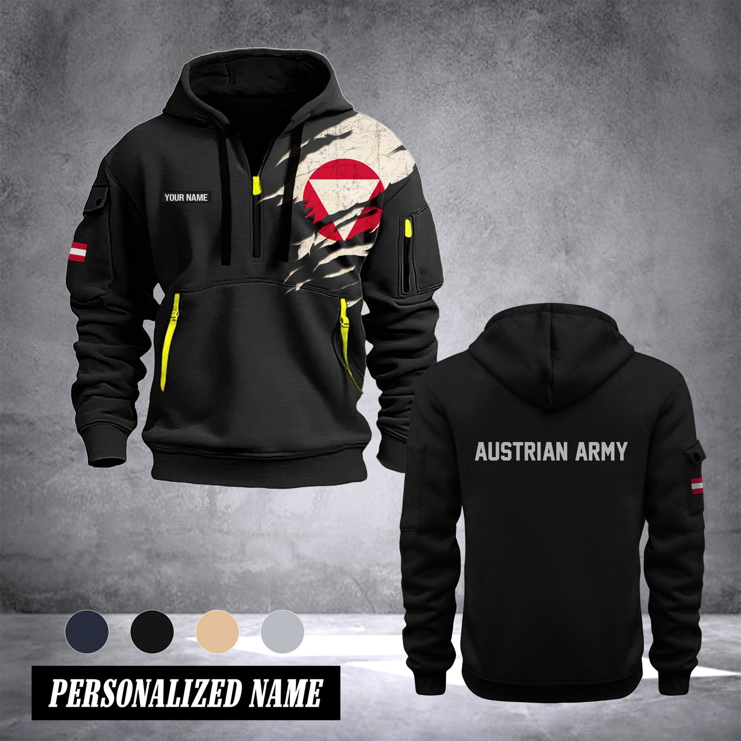 Soldier Austria customize Hoodie Half Zipper 0909