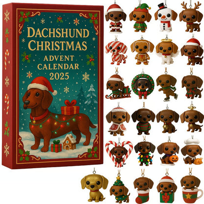 🎄Dachshund Christmas Advent Calendar 2025 🎄 Dackel Adventskalender 2025 – Weihnachtskalender mit Hundemotiv, Perfektes Geschenk für Tierliebhaber
