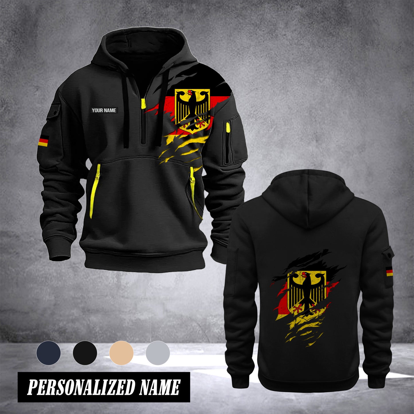 Germany 2 customize Hoodie Half Zipper 0909
