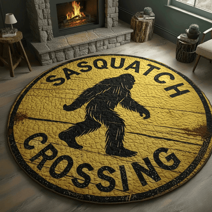 Bigfoot & Sasquatch Crossing Round Mat 0510