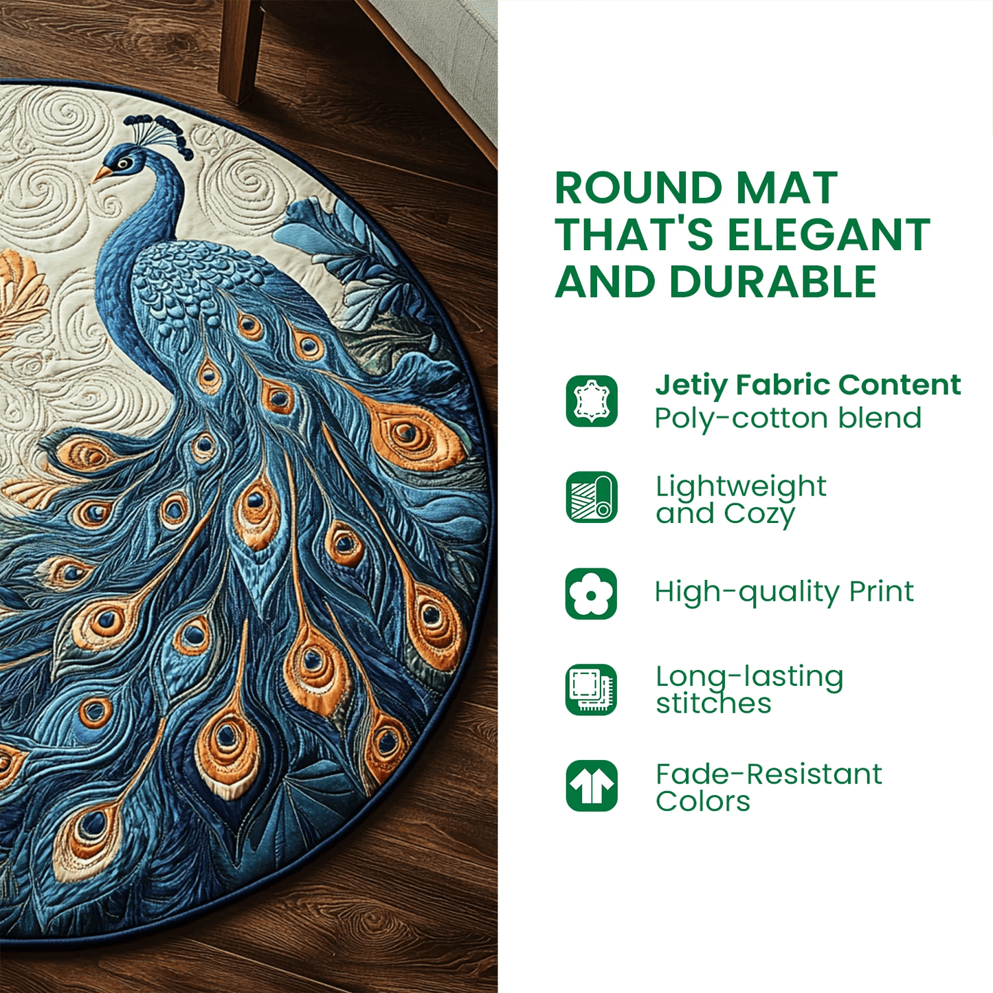 Merry Squatchmas Quilted Round Mat 0510