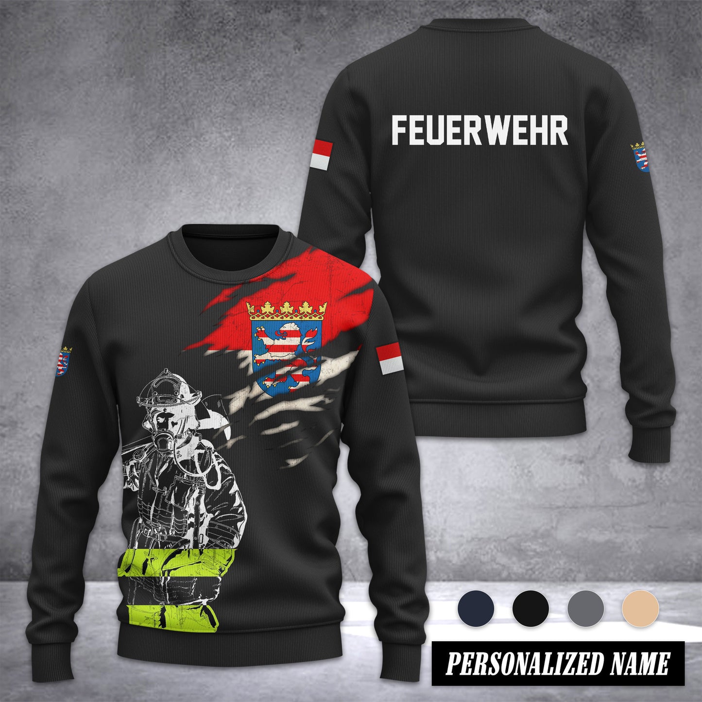 Firefighter Hessen Ugly Sweater Customize 3d printed