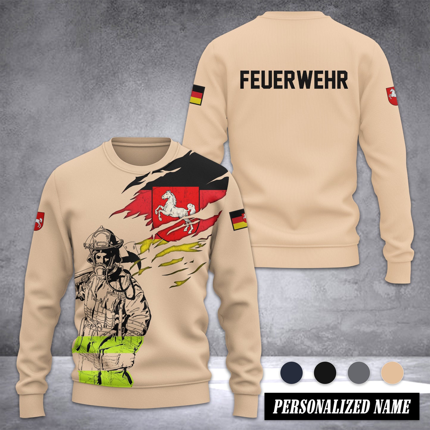Firefighter Lower Saxony Ugly Sweater Customize 3d printed