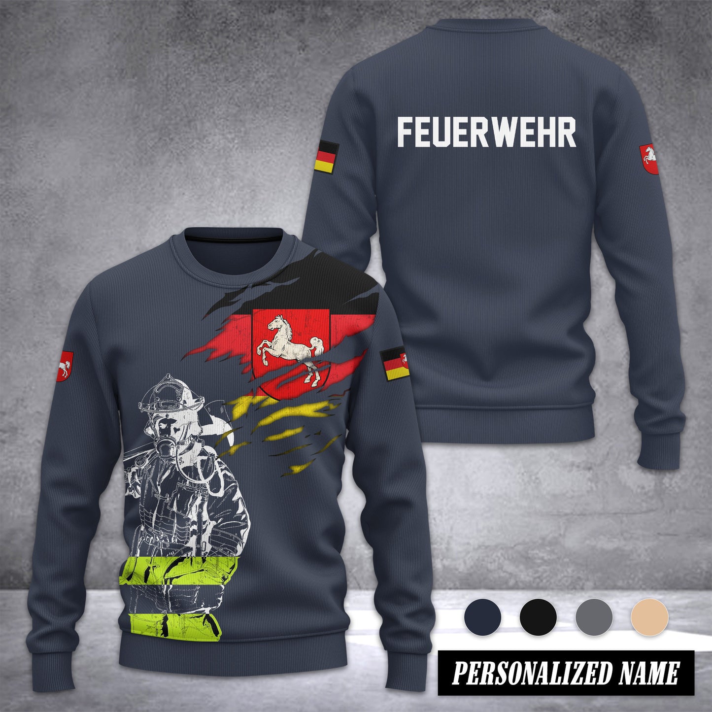 Firefighter Lower Saxony Ugly Sweater Customize 3d printed