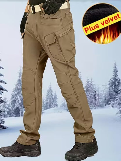 Firefighter Austria Herren Fleece Cargohose – Mit Klappentaschen, Gerade Beinform, Warm & Bequem für Arbeit und Outdoor
