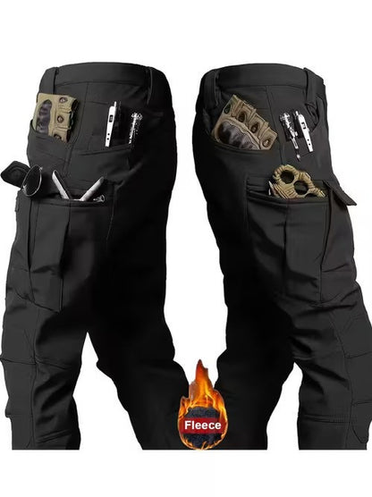 Firefighter Austria Herren Fleece Cargohose – Mit Klappentaschen, Gerade Beinform, Warm & Bequem für Arbeit und Outdoor