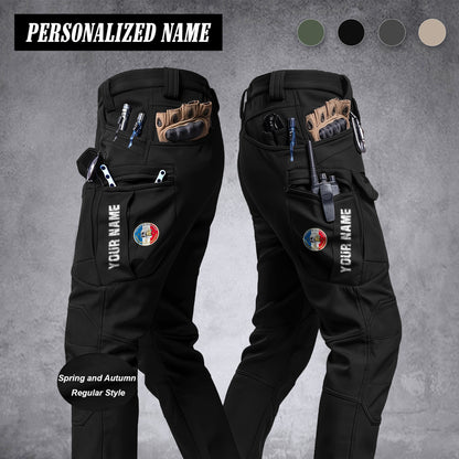 Firefighter France Pantalon cargo en polaire pour homme – Avec poches à rabat, coupe droite, chaud et confortable pour le travail et les activités de plein air.