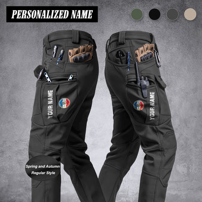 Firefighter France Pantalon cargo en polaire pour homme – Avec poches à rabat, coupe droite, chaud et confortable pour le travail et les activités de plein air.