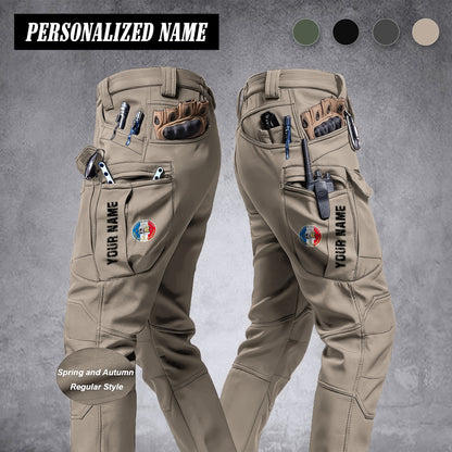 Firefighter France Pantalon cargo en polaire pour homme – Avec poches à rabat, coupe droite, chaud et confortable pour le travail et les activités de plein air.