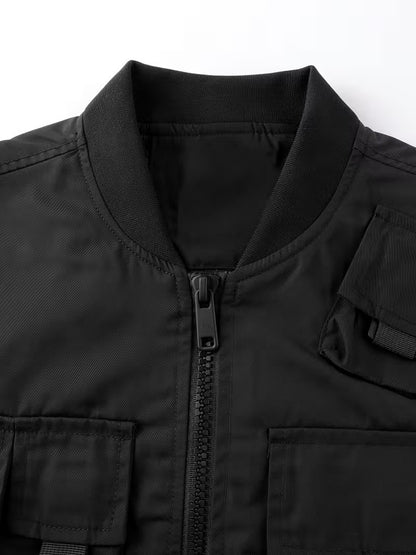 Firefighter Austria custom Herren Bomberjacke – Leichtes Arbeitsjacke mit Stehkragen und Mehreren Taschen