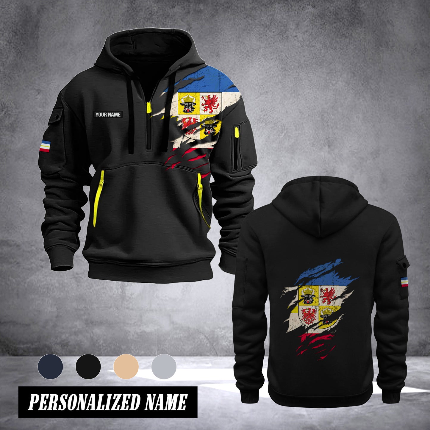 Mecklenburg Vorpommern customize Hoodie Half Zipper 0909
