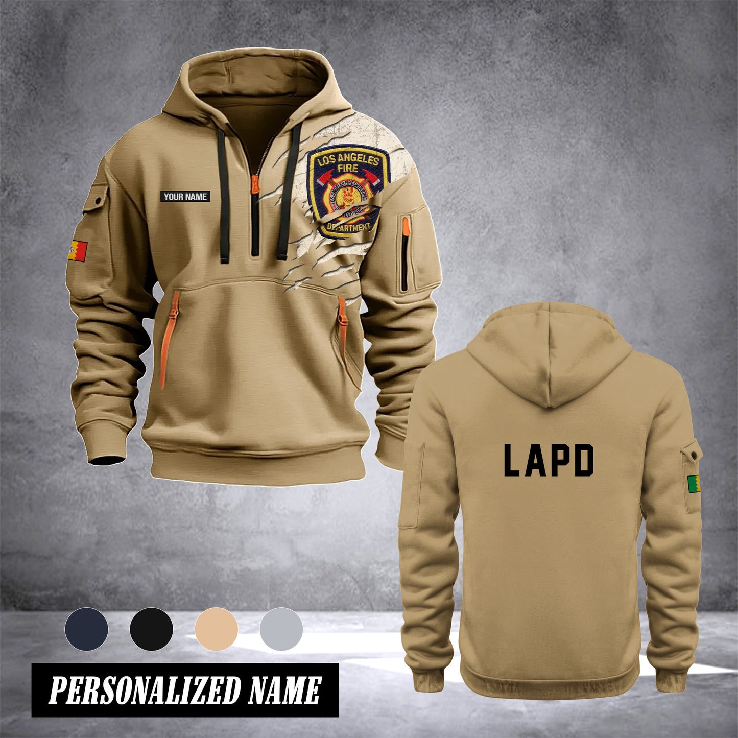 Los Angeles Firefighter customize Hoodie Half Zipper 0909