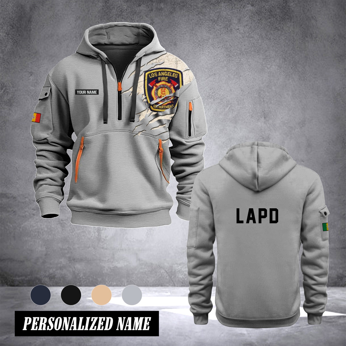 Los Angeles Firefighter customize Hoodie Half Zipper 0909