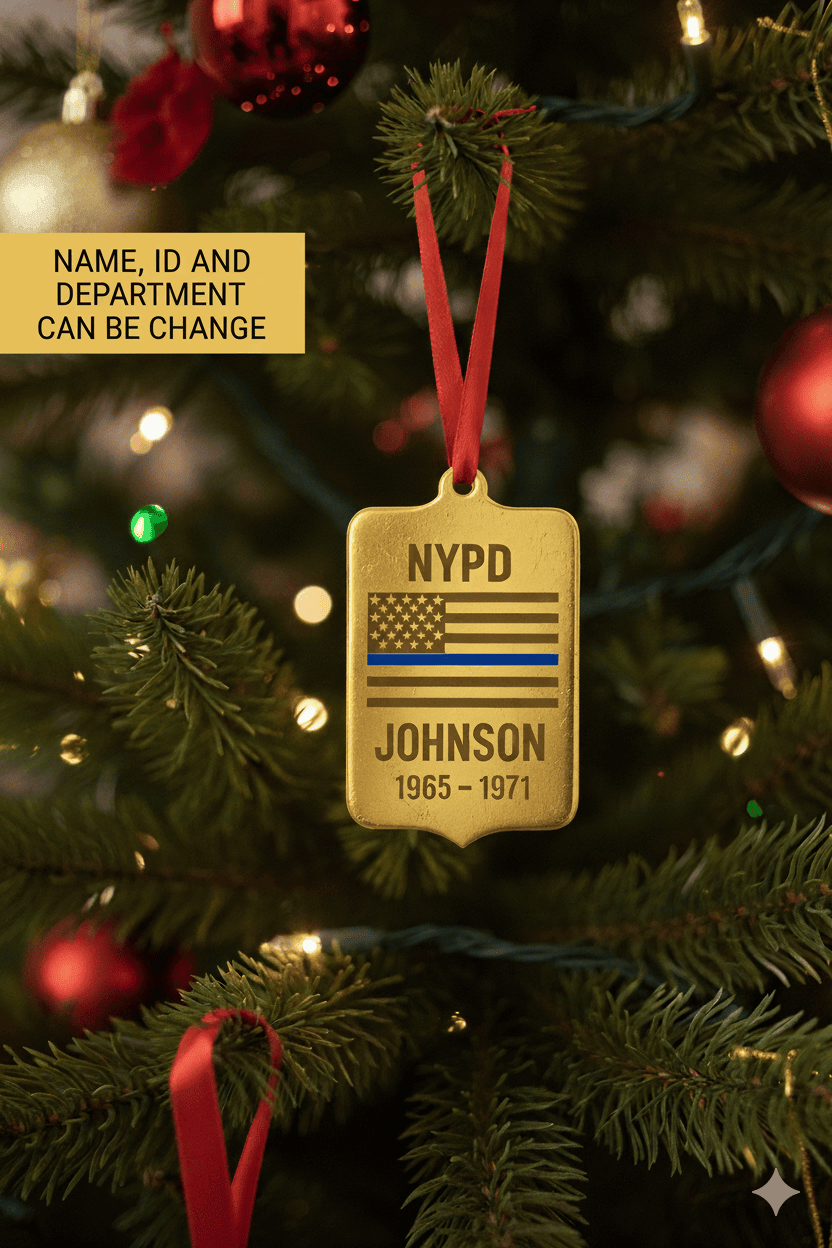 Personalized Blue Line hanging Ornament/keychain