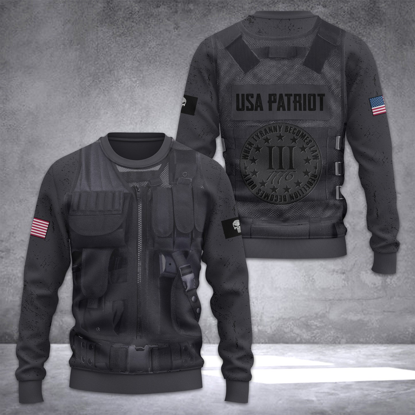 USA tatical Ugly Sweater Customize 3d printed