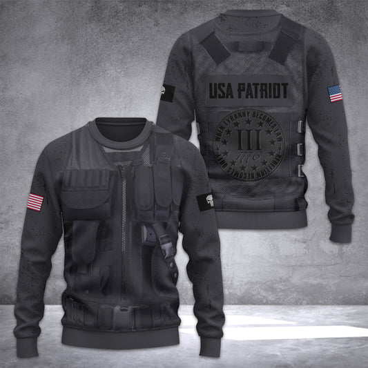 USA tatical Ugly Sweater Customize 3d printed