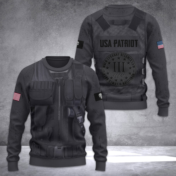 USA tatical Ugly Sweater Customize 3d printed