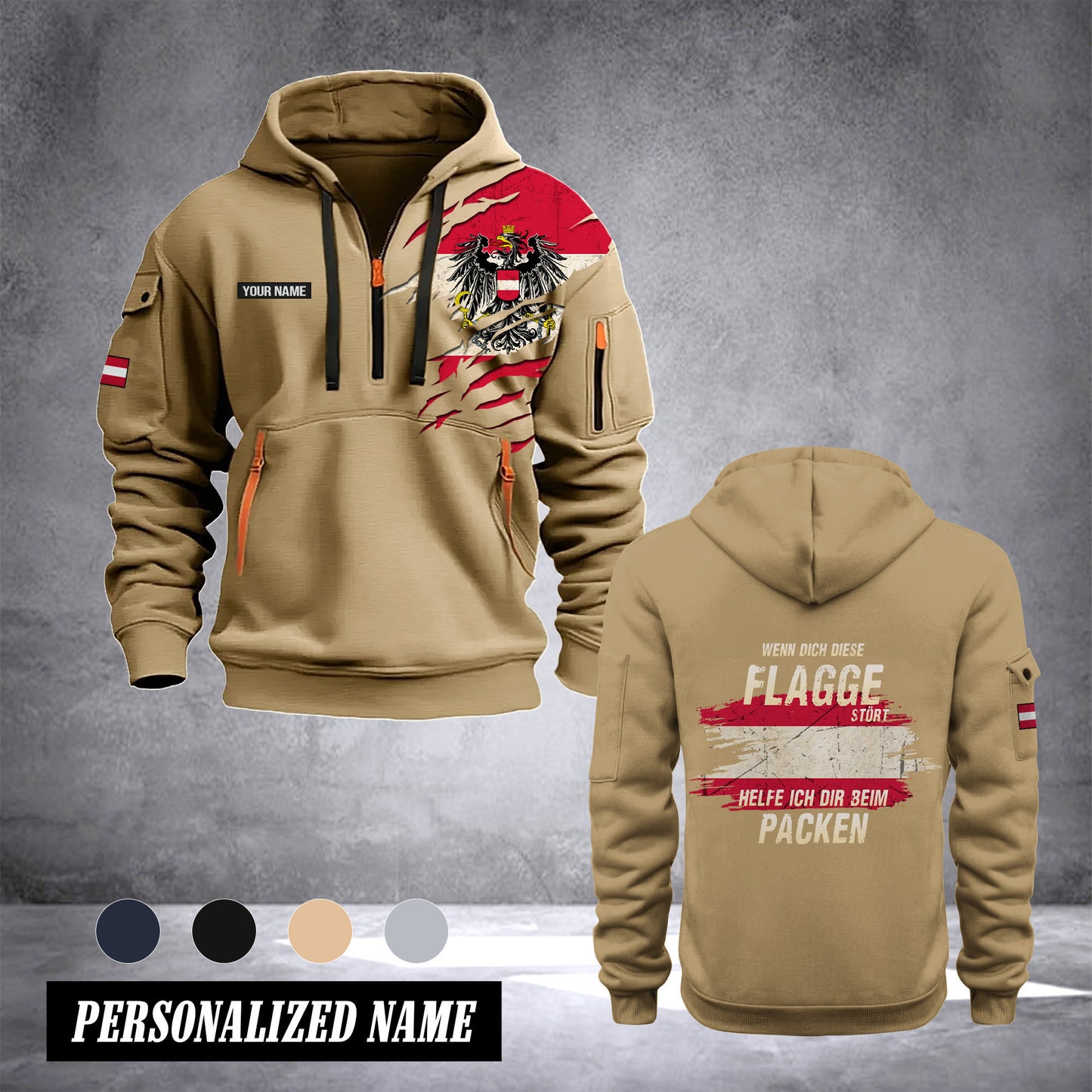 Austria customize Hoodie Half Zipper TH