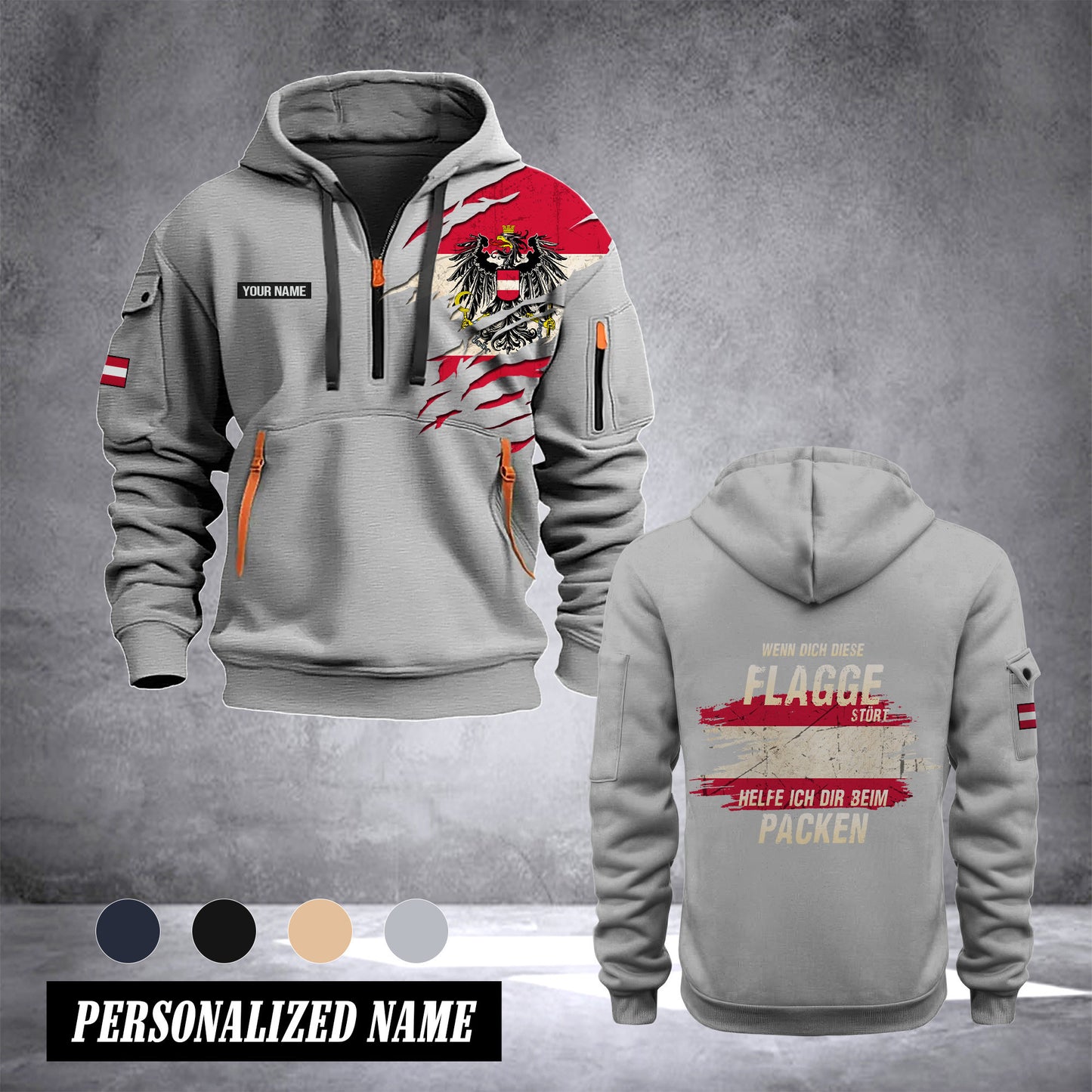 Austria customize Hoodie Half Zipper TH