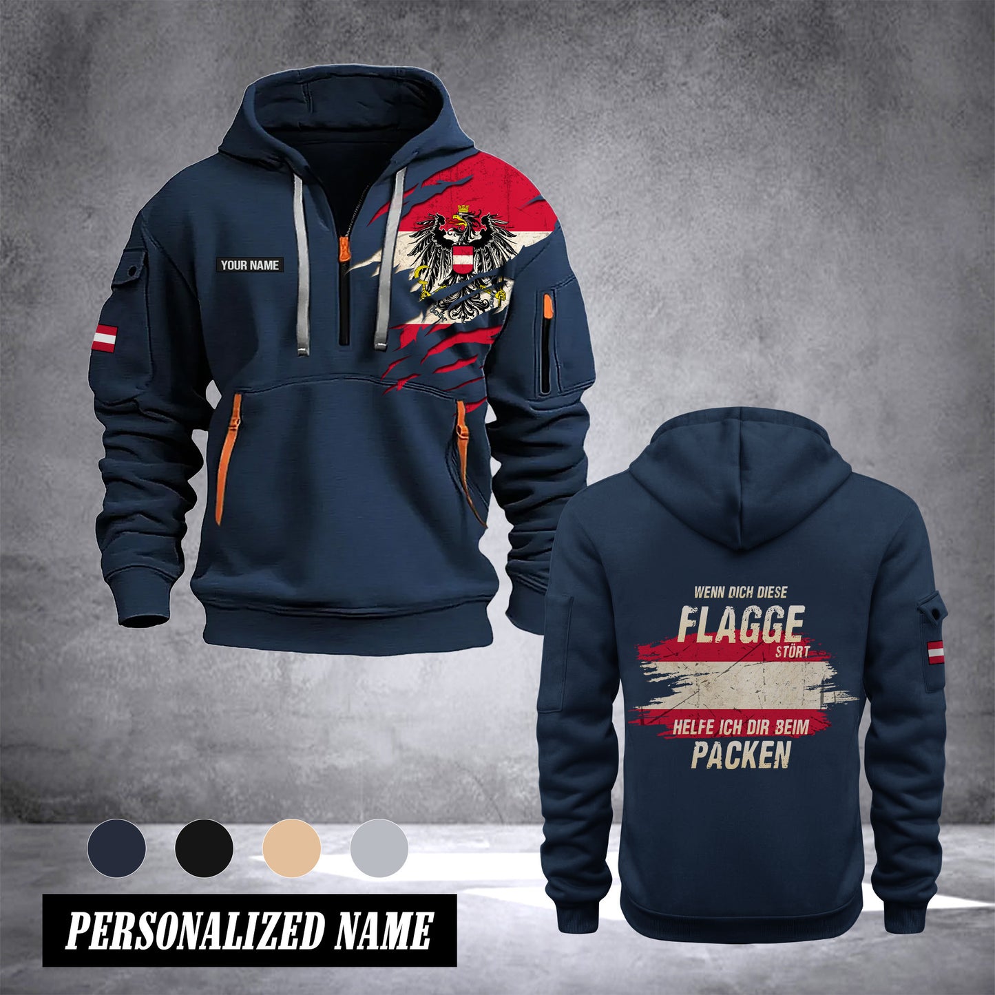 Austria customize Hoodie Half Zipper TH
