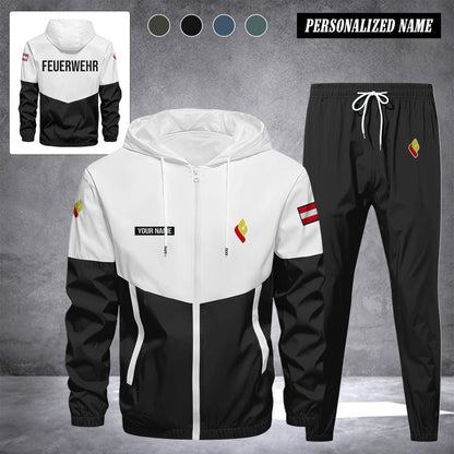 Firefighter Kärnten Austria Herren Trainingsanzug 2025 – Freizeit Jogginganzug mit Kapuze, Sportjacke & Hose, 2-teiliges Running Set