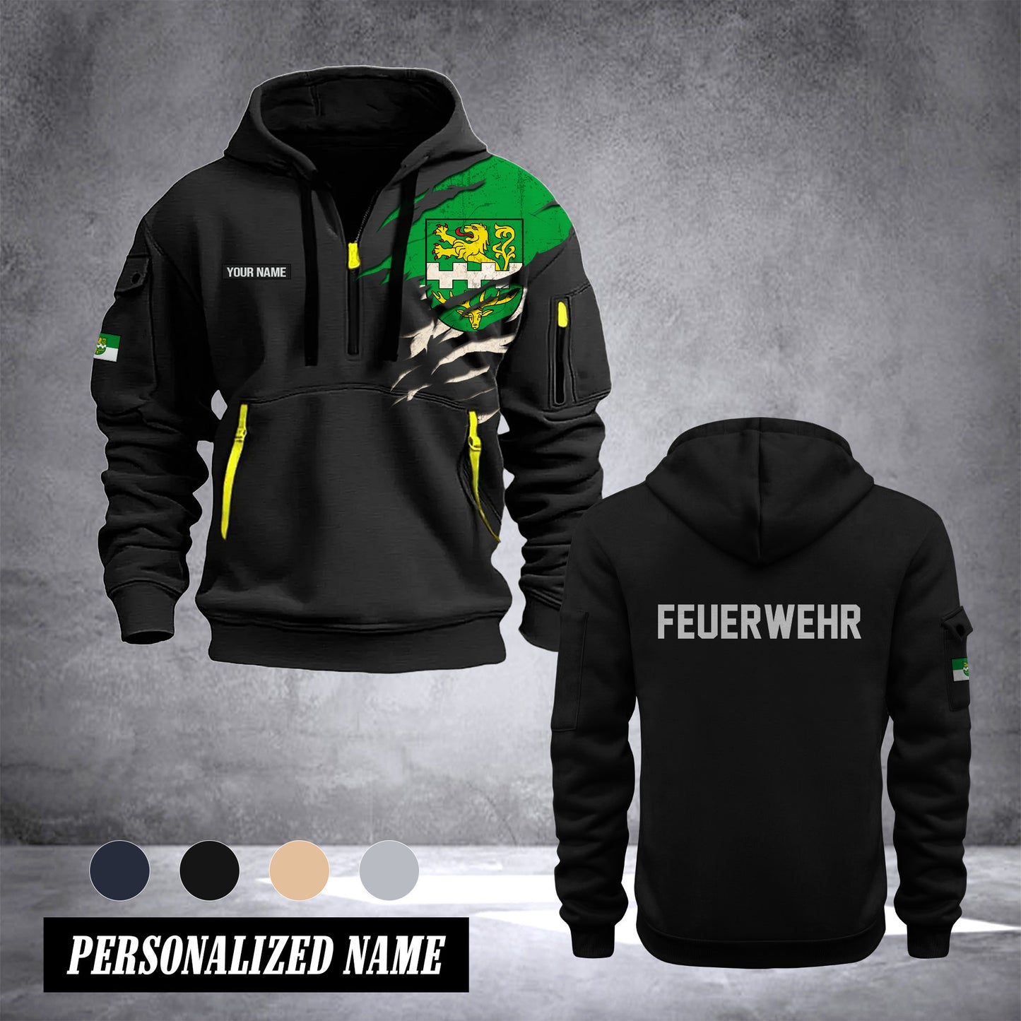 Firefighter Bergisch Gladbach Germany customize Hoodie Half Zipper 0909