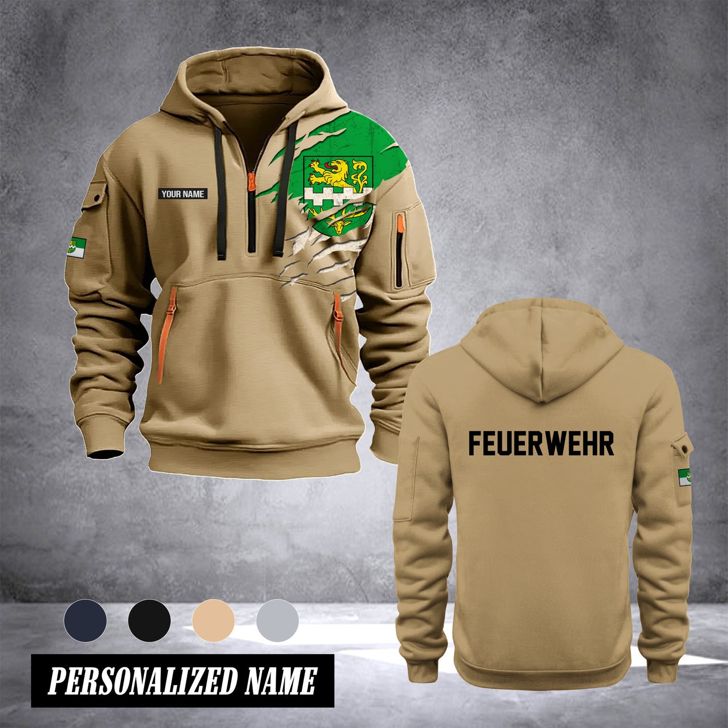 Firefighter Bergisch Gladbach Germany customize Hoodie Half Zipper 0909