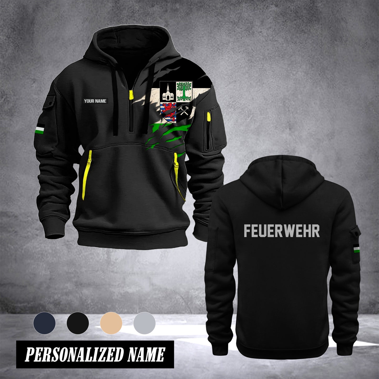 Firefighter Gelsenkirchen Germany customize Hoodie Half Zipper 0909