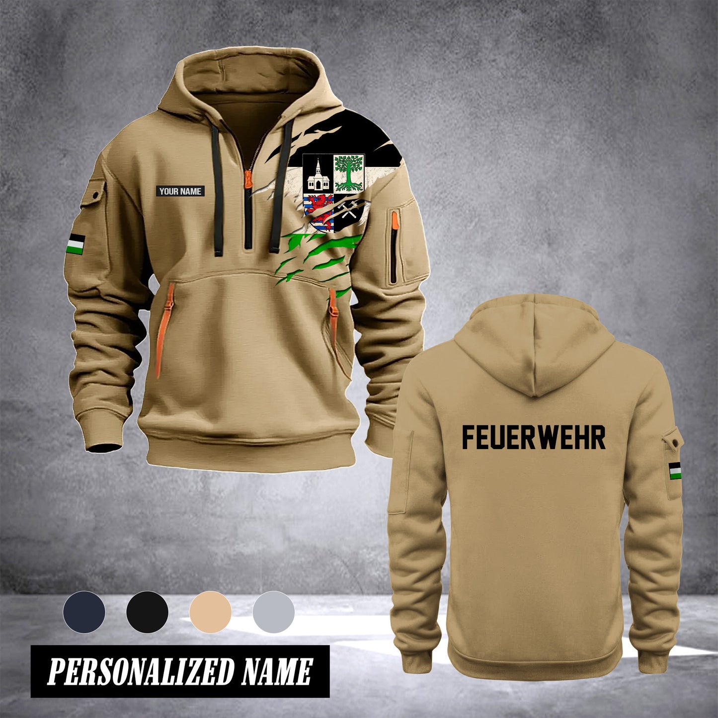 Firefighter Gelsenkirchen Germany customize Hoodie Half Zipper 0909