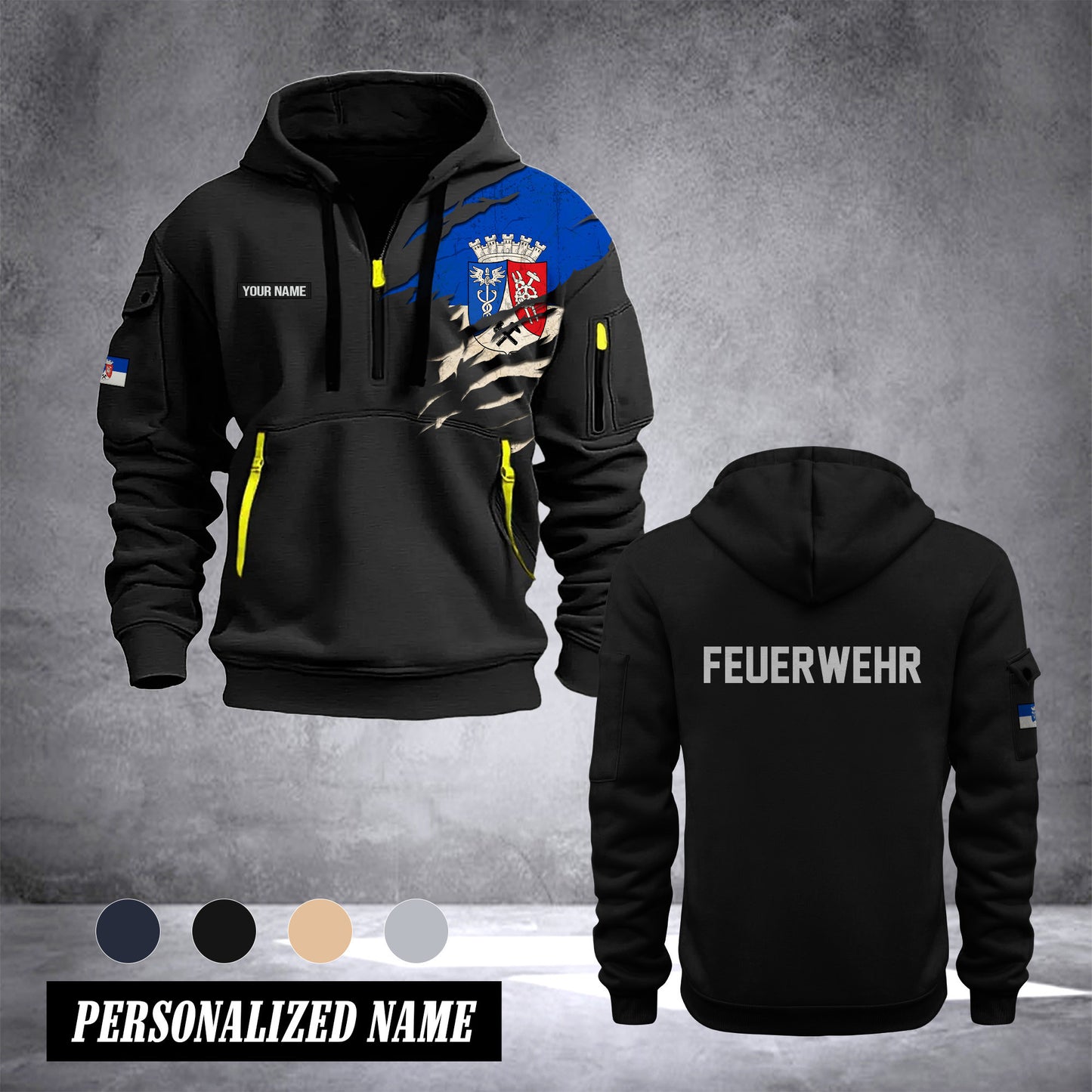Firefighter Oberhausen Germany customize Hoodie Half Zipper 0909