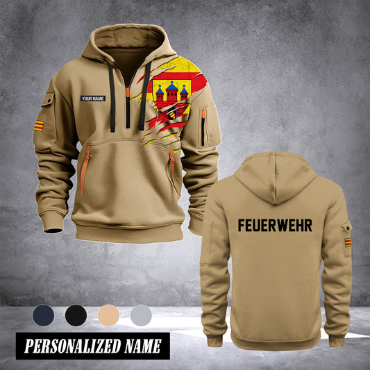 Firefighter Oldenburg Germany customize Hoodie Half Zipper 0909