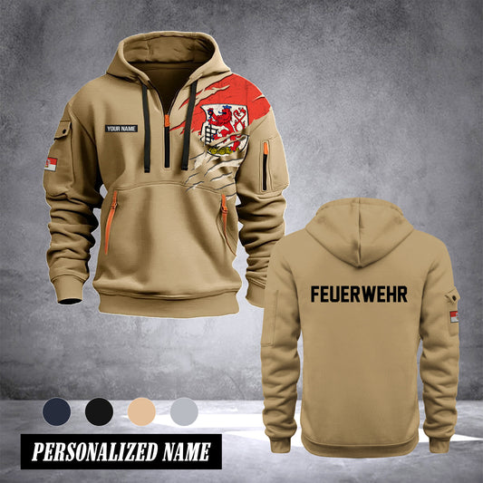 Firefighter Wuppertal Germany customize Hoodie Half Zipper 0909