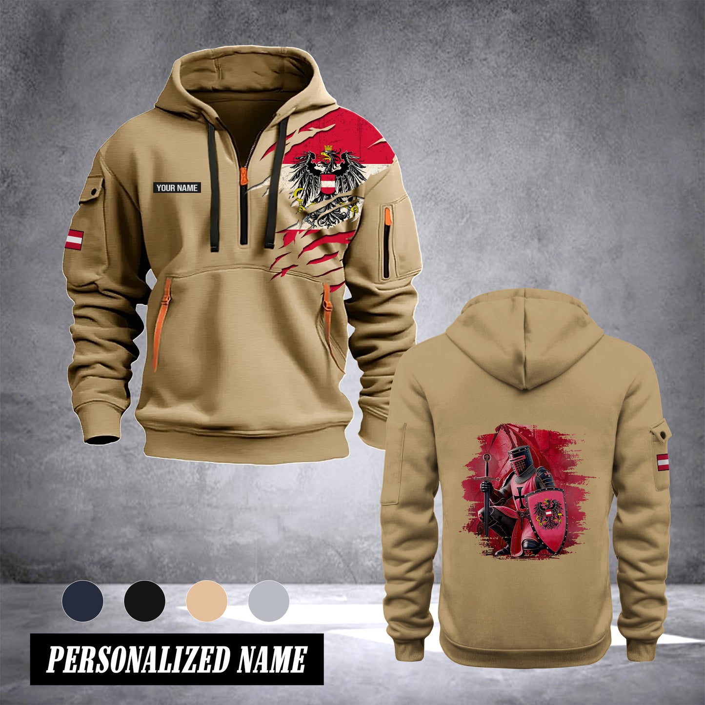 Firefighter Austria customize Hoodie Half Zipper spt