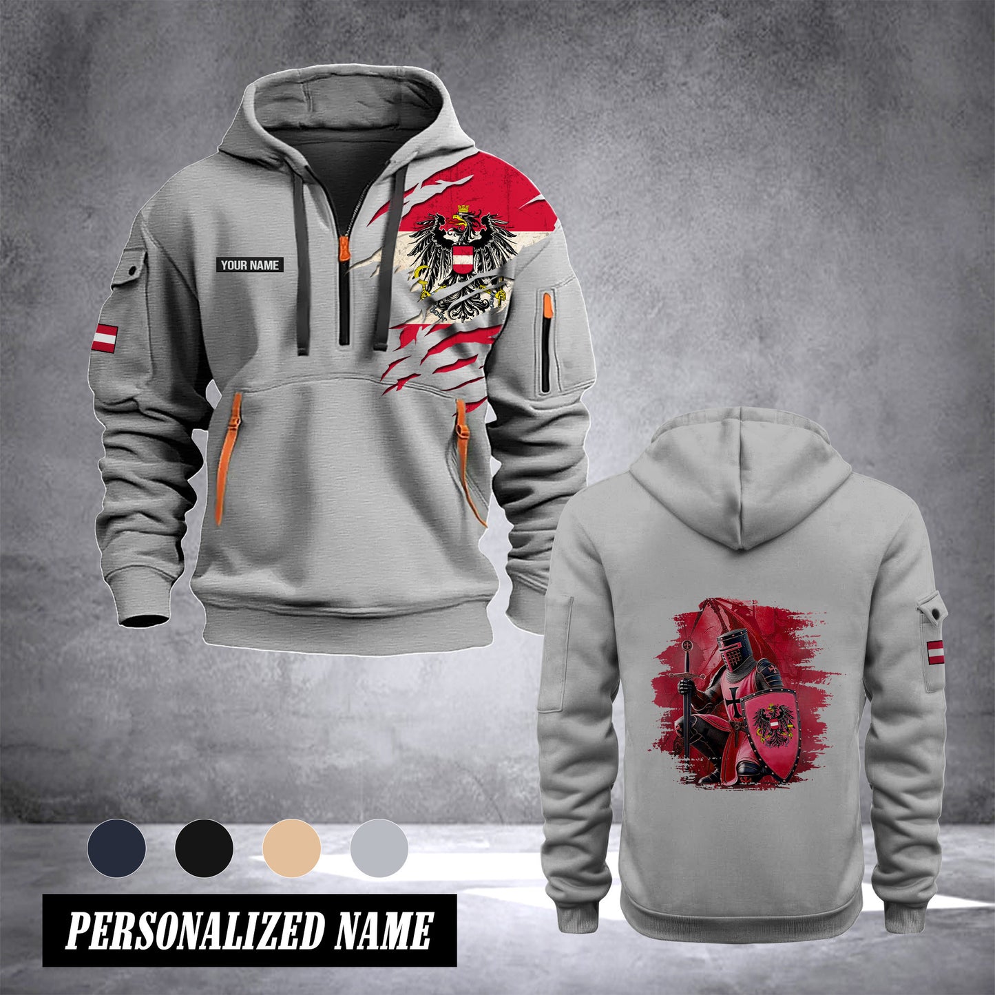 Firefighter Austria customize Hoodie Half Zipper spt