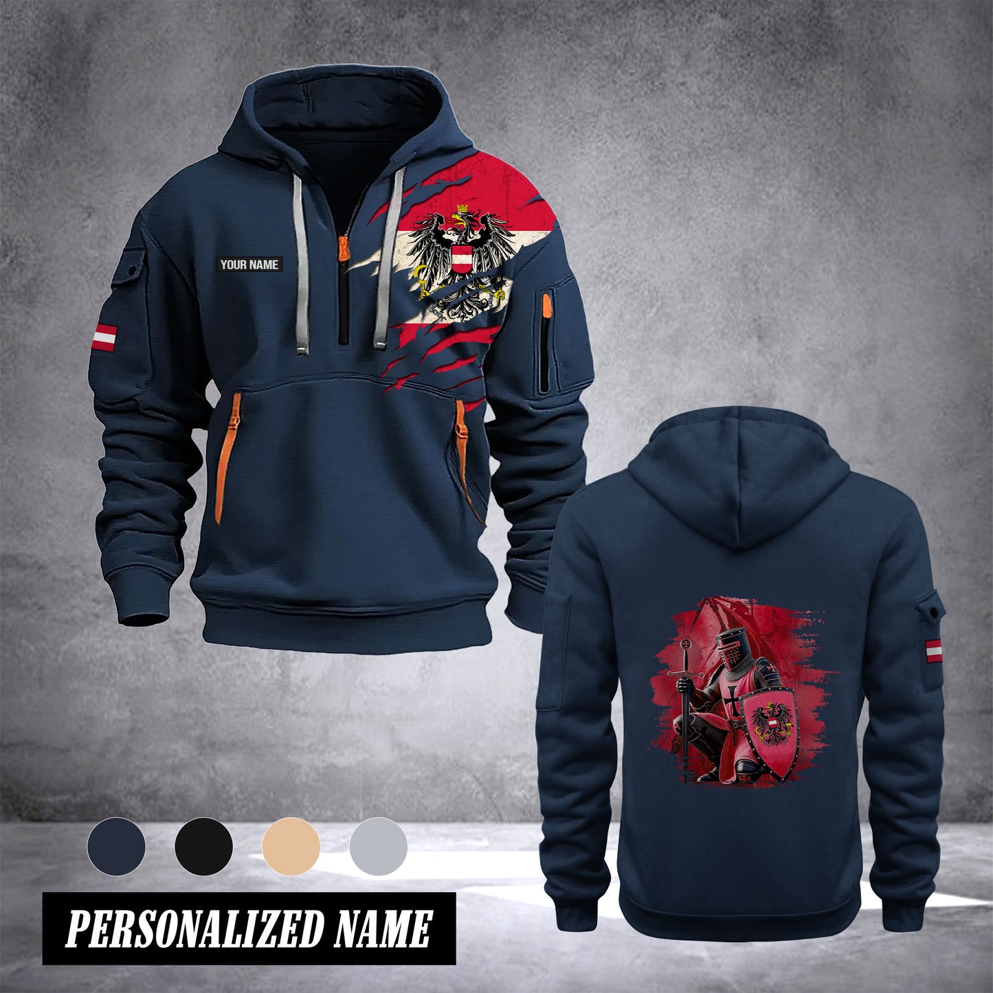 Firefighter Austria customize Hoodie Half Zipper spt